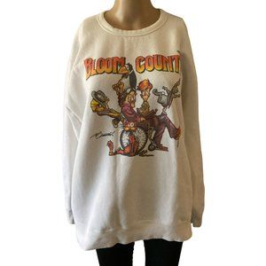 Berkeley Breathed -Vintage Bloom County Wheeling Around Size L White Sweatshirt